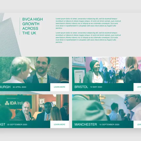 Selection of pages from the BVCA summit site