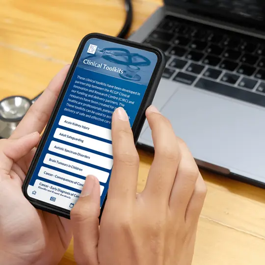 Accessing clinical toolkits through the Royal College of GPs app