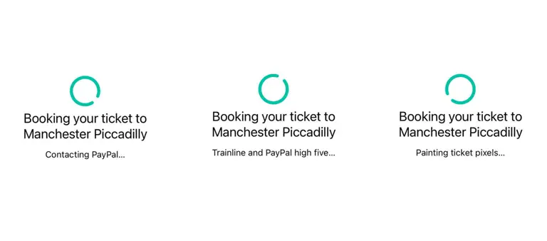 Booking process for trainline