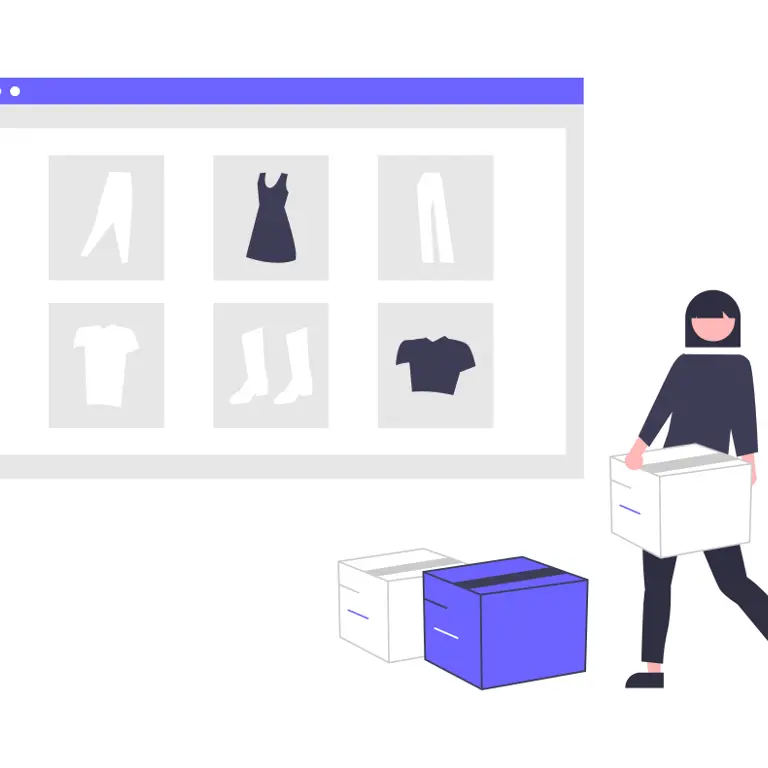 a graphic showing a cartoon abstract storefront