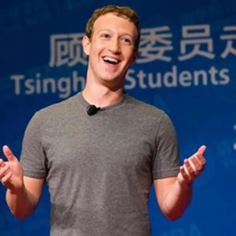 Mark Zuckerberg impersonating a human on stage