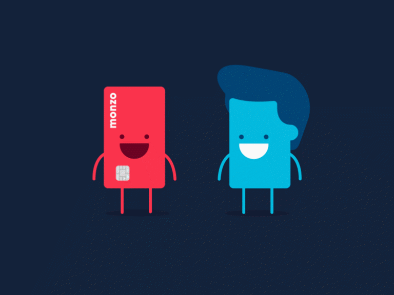 two cartoon credit cards with faces looking happy