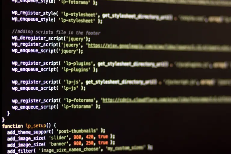 lines of code on black background