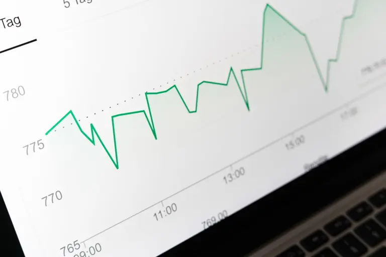 stock graph image on laptop screen