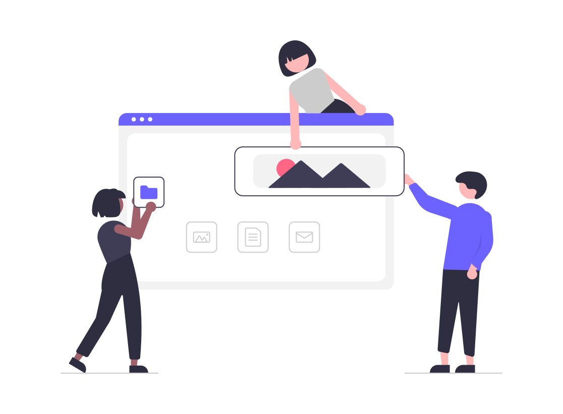 Cartoon of office collaboration