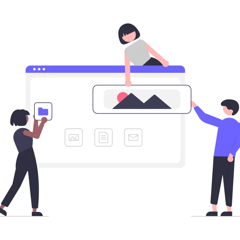 Cartoon of office collaboration