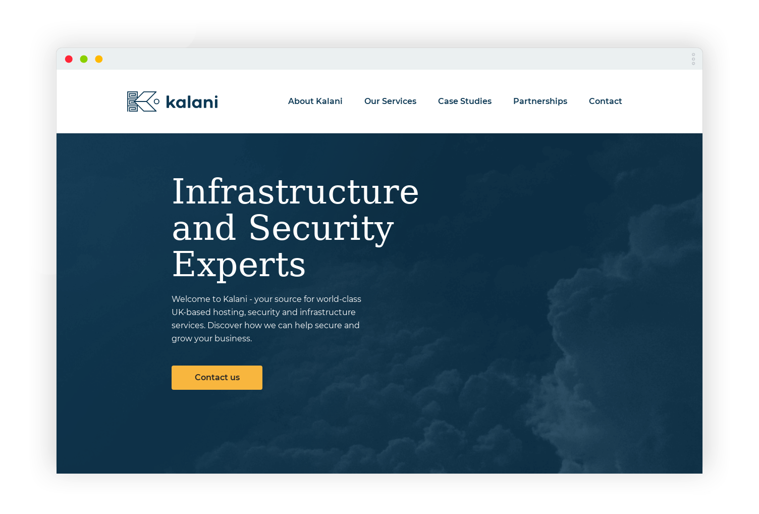 Kalani website screenshot