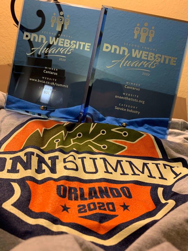 DNN awards displayed on table