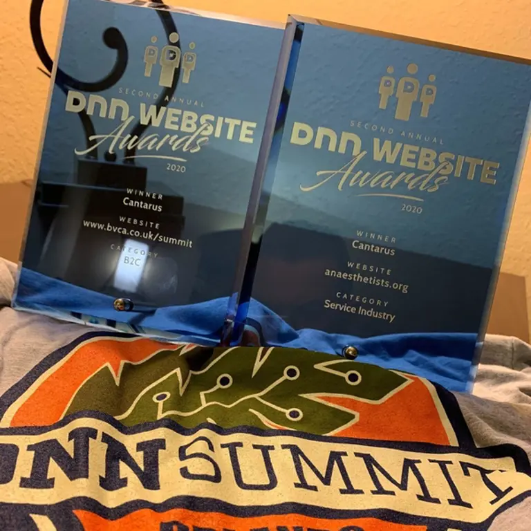 DNN awards displayed on table