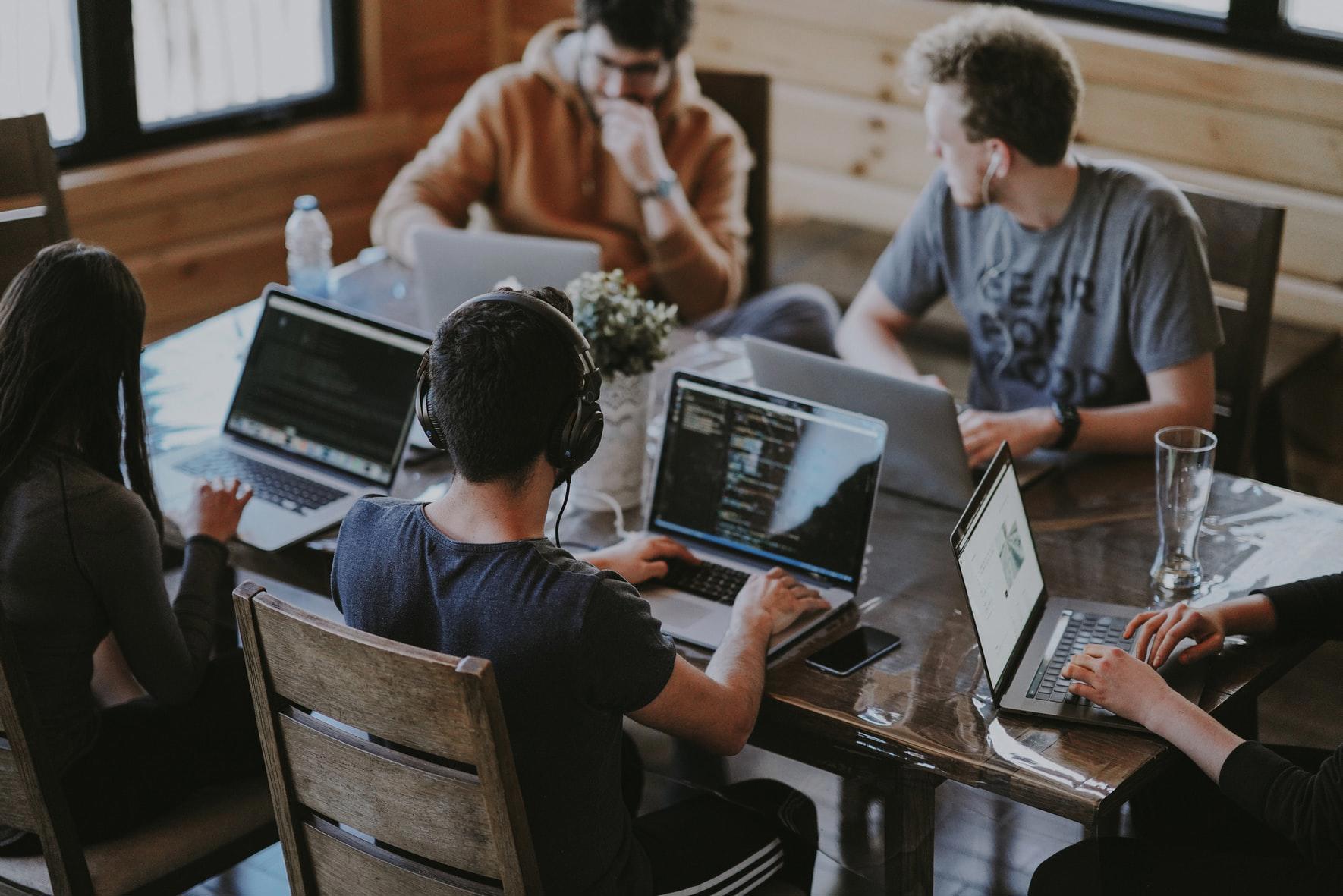 Group working at table