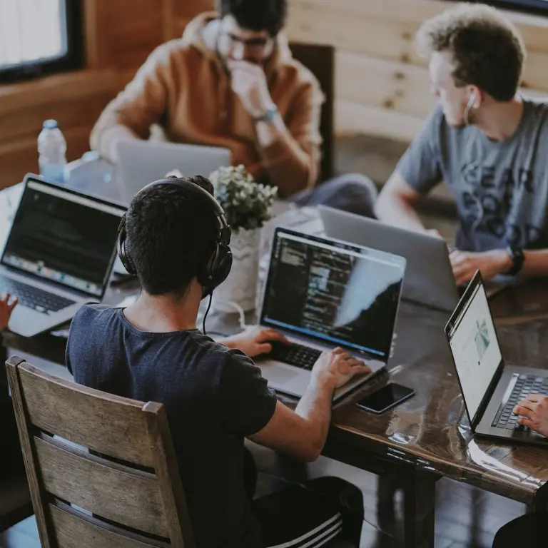 Group working at table