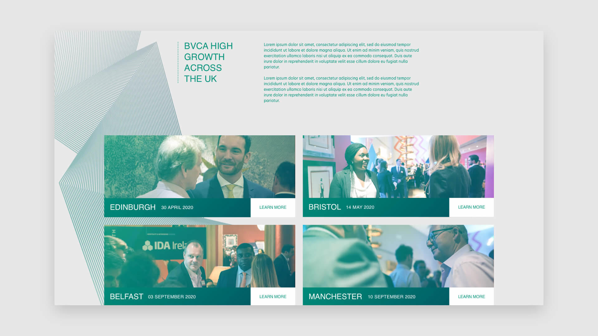 Selection of pages from the BVCA summit site