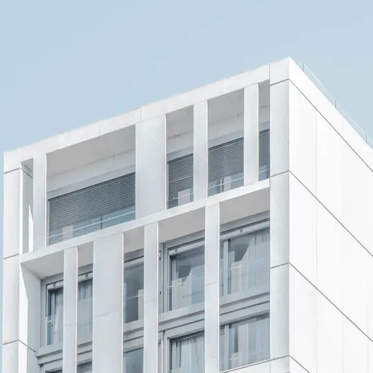 top corner of a building in a modern minimalist style