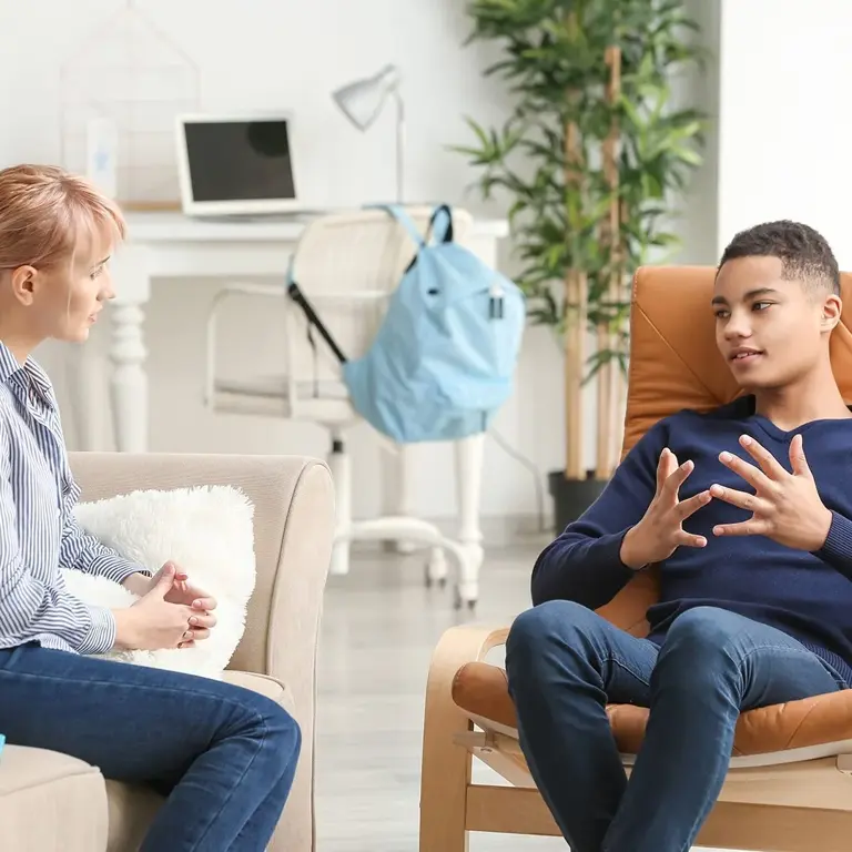 young person in counselling session