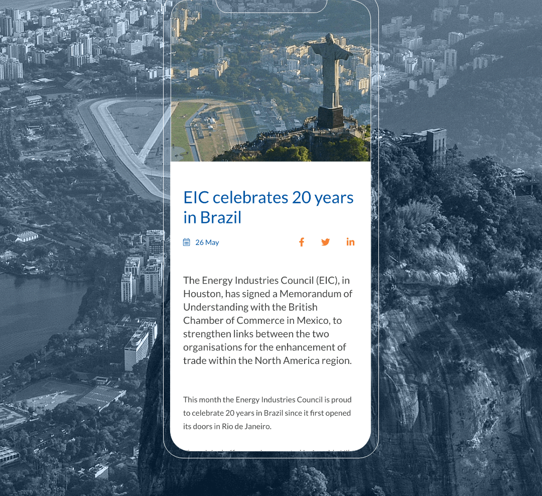 EIC news article on mobile device screen