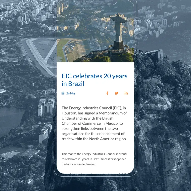 EIC news article on mobile device screen
