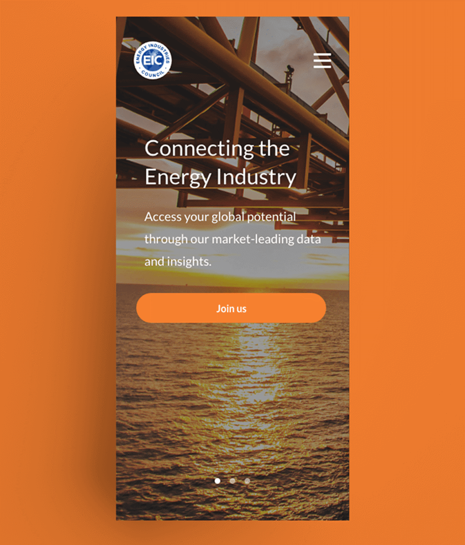 EIC app sign up screen