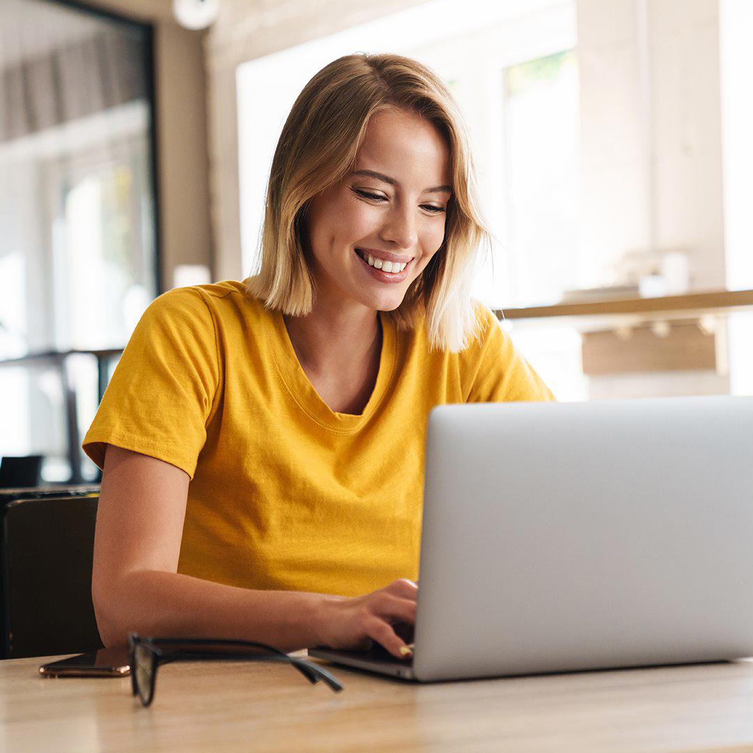 Person working on laptop
