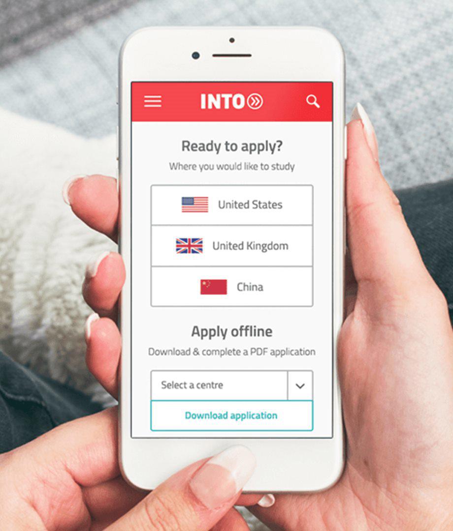 INTO app registration screen
