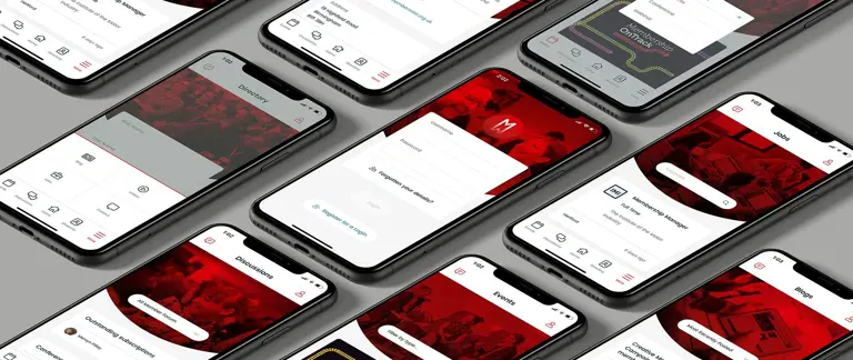 A series of app screens showing the wide variant in possible layout