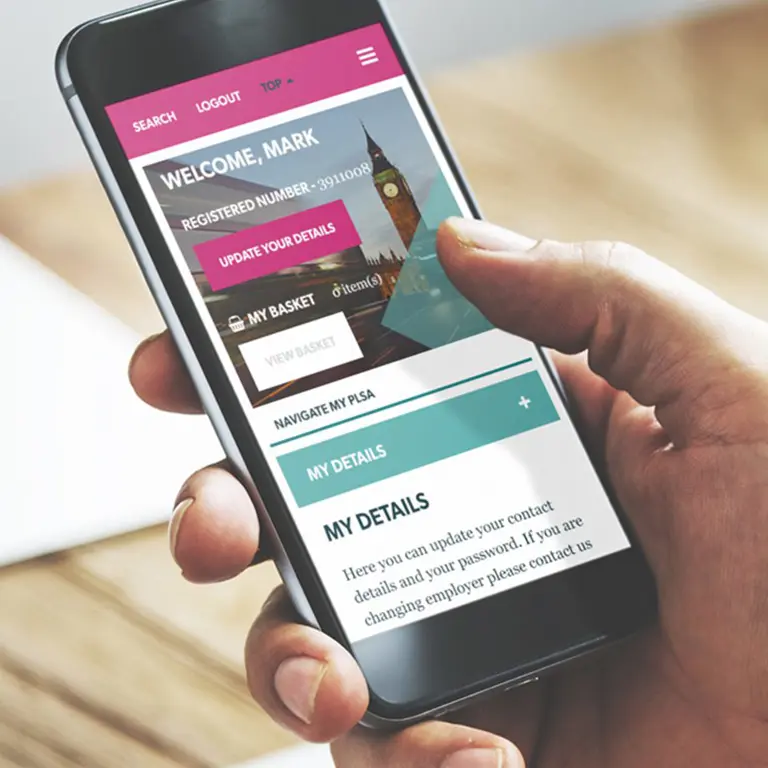 PLSA app welcome screen