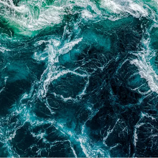 A textural image of turbulent ocean seen from above