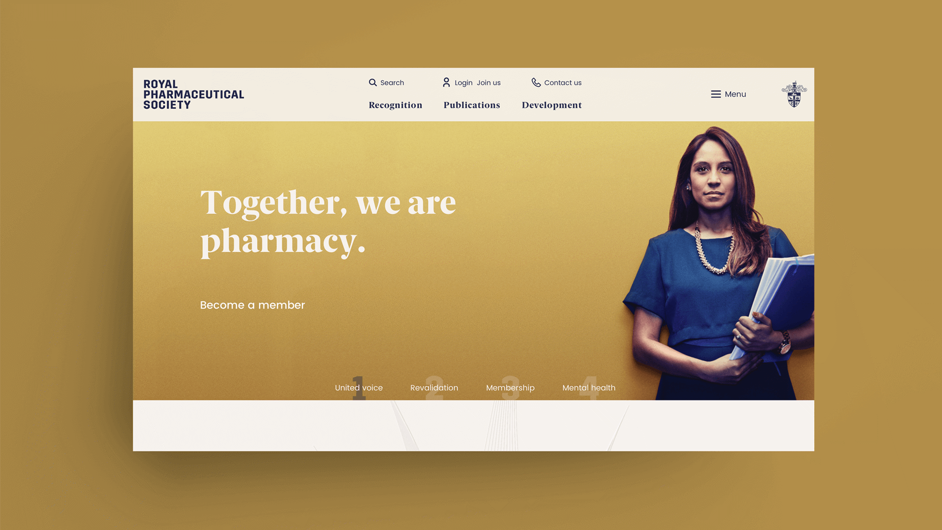 The homepage hero image for The Royal Pharmaceutical Society