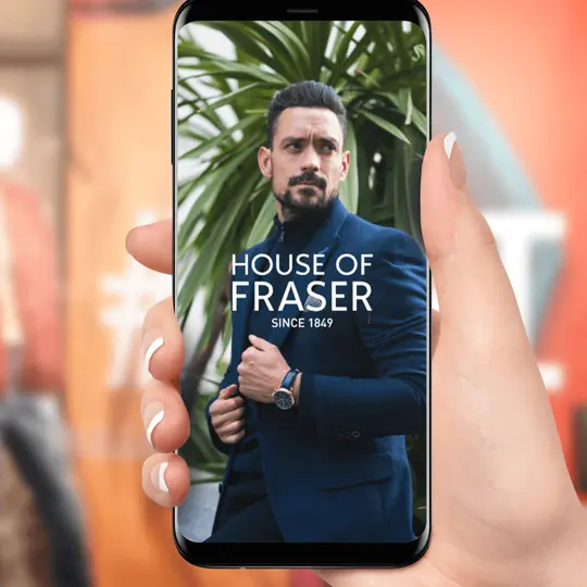 House of Frasier full screen display on mobile