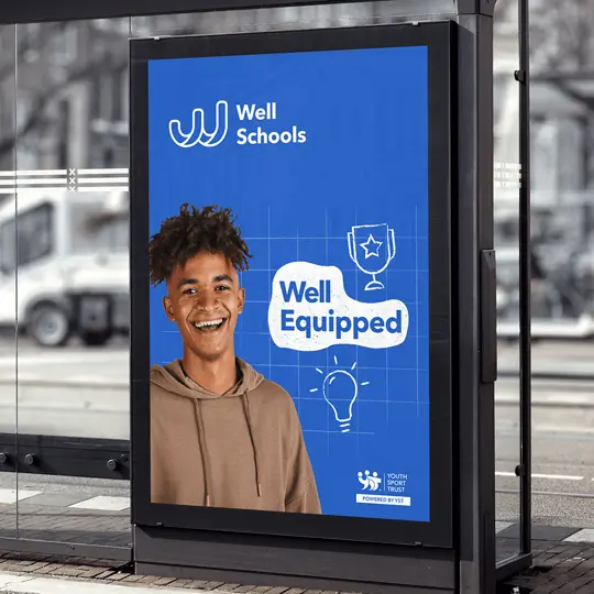 Well Schools advert at bus stop